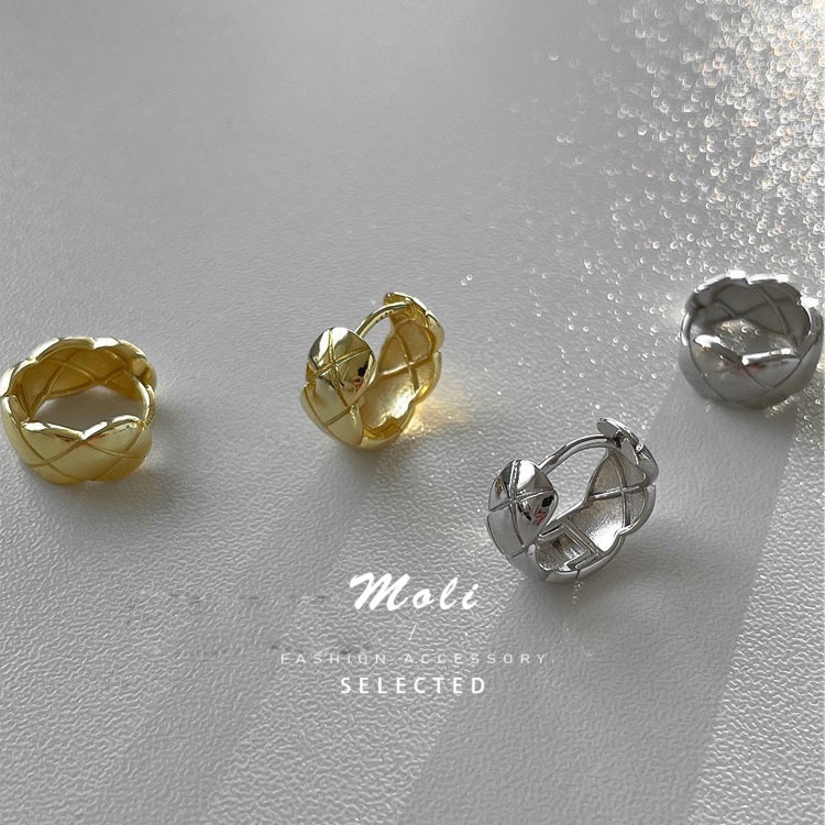 Mô HìNh Nhân VậT molly✨ Bông Tai Mạ Bạc 925 Kiểu Dáng Đơn Giản Phong Cách retro Hàn Quốc