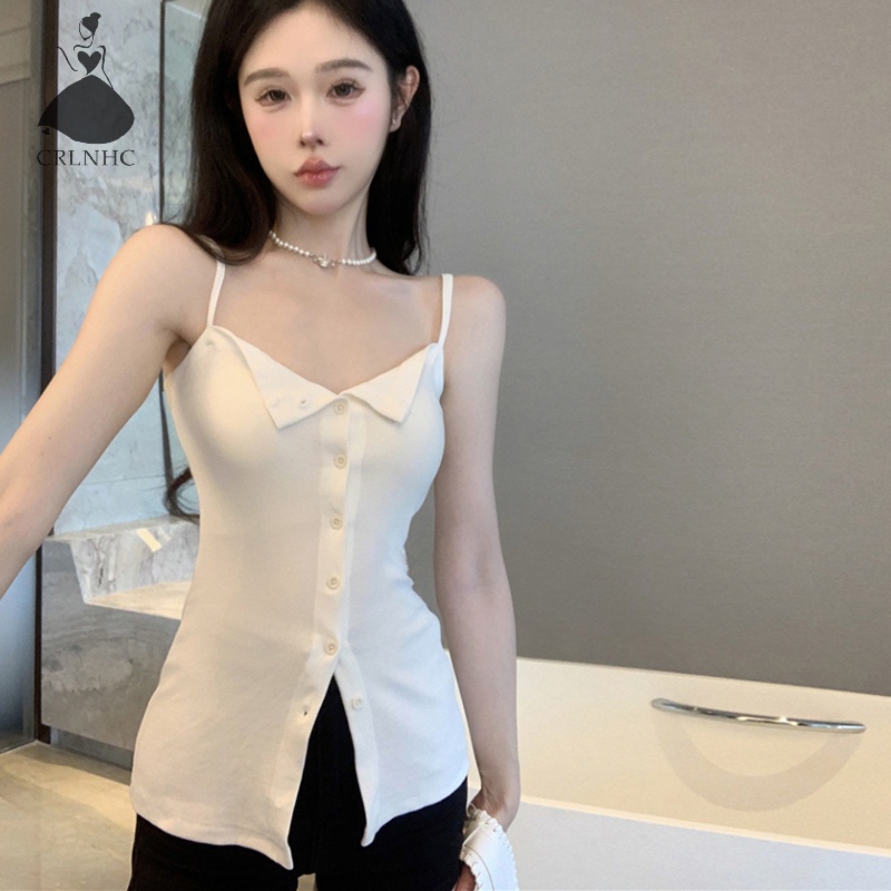 Áo Hai Dây Cổ Chữ v Màu Trơn Thời Trang Mùa Hè Quyến Rũ Cho Nữ vn