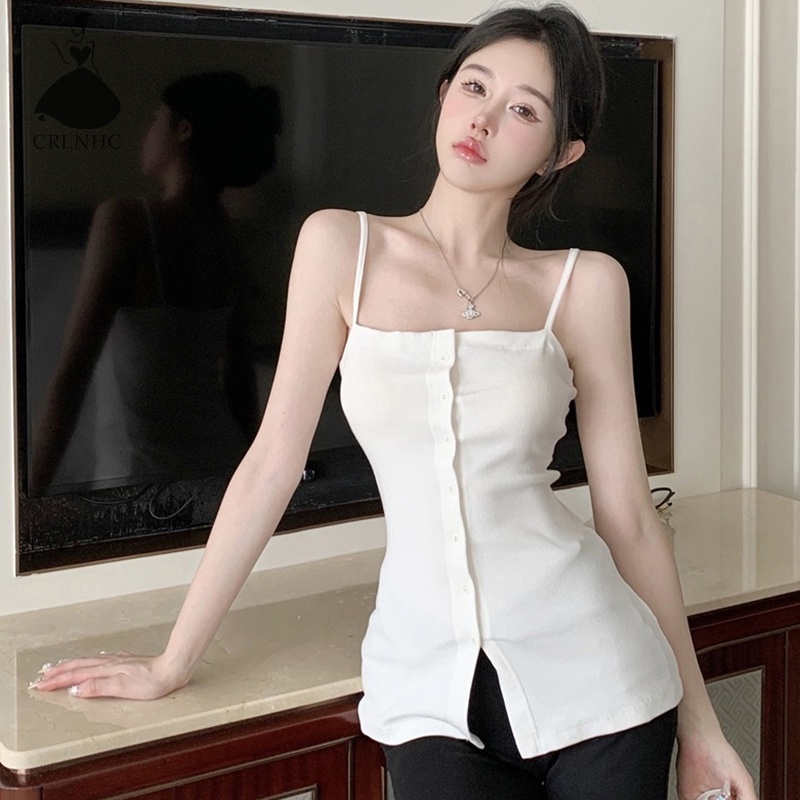 Áo Hai Dây Cổ Chữ v Màu Trơn Thời Trang Mùa Hè Quyến Rũ Cho Nữ vn