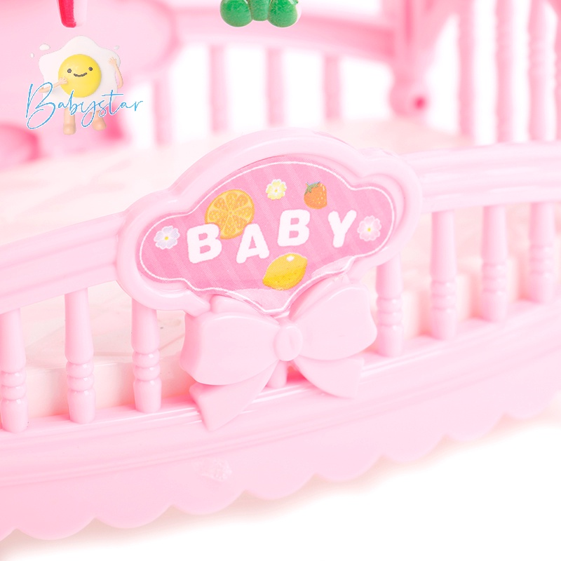 Giường Cũi Em Bé Và Ngựa Trang Trí Nhà Búp Bê Mới