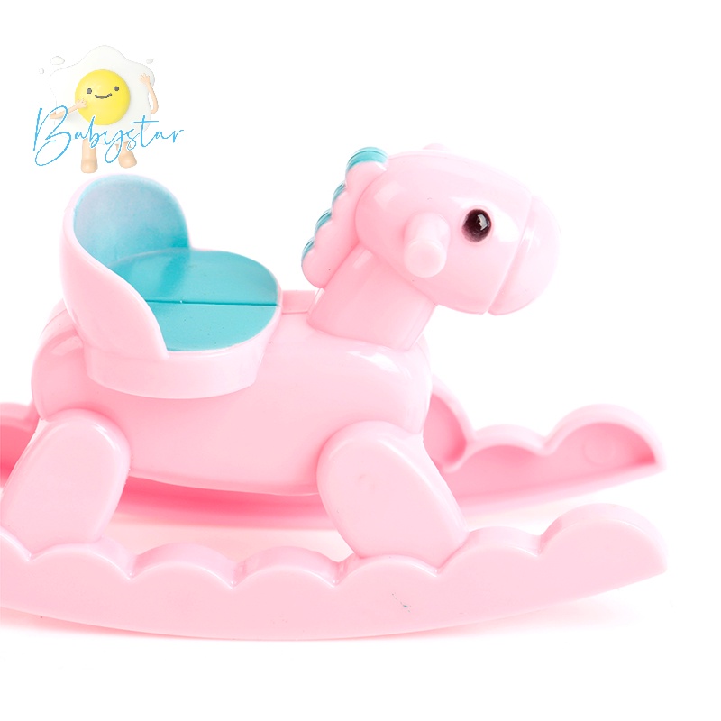 Giường Cũi Em Bé Và Ngựa Trang Trí Nhà Búp Bê Mới