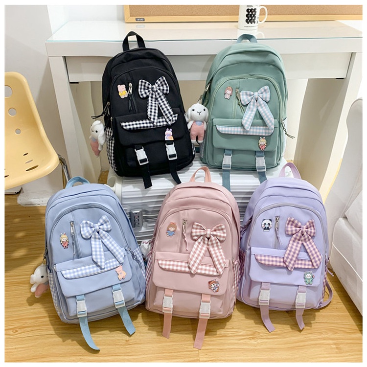 Ba Lô Đi Học Đính Nơ Dễ Thương Cho Bé Gái Lớp 3-5 - 6