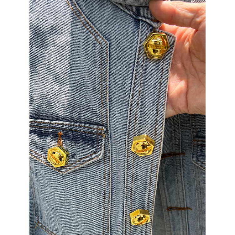 Áo Khoác denim Tay Dài Dáng Rộng Thời Trang Mùa Thu 2023