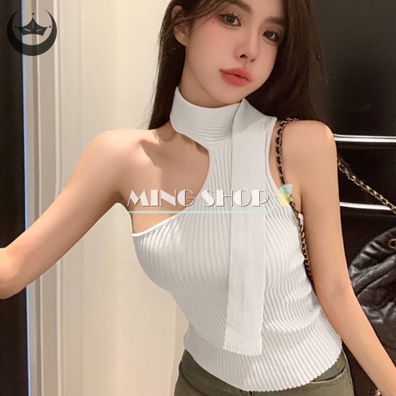 Áo Dệt Kim Hai Dây Màu Sắc Thời Trang Mùa Hè Cho Nữ