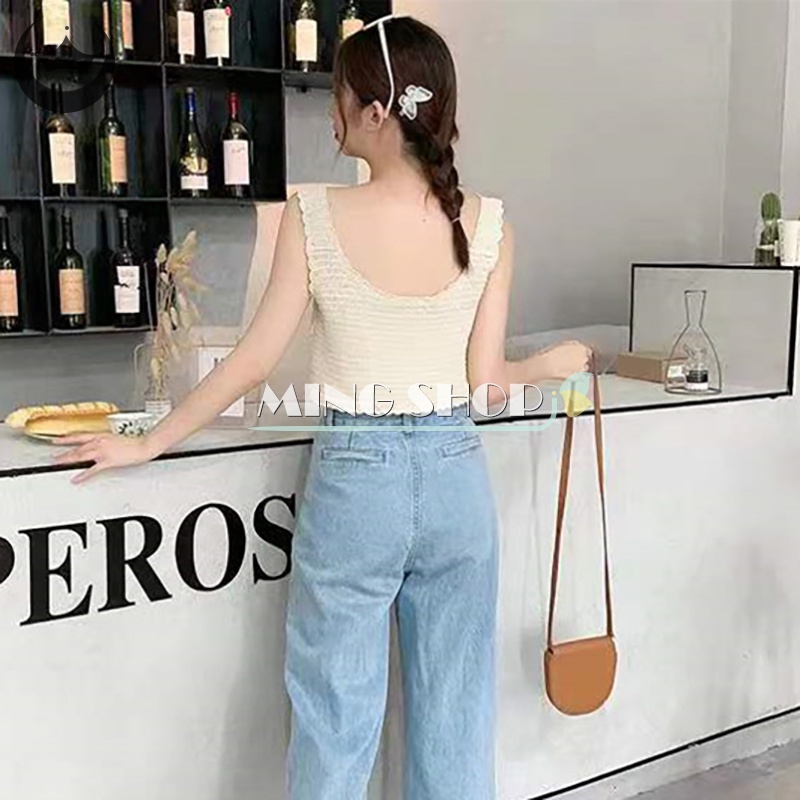 Áo Dệt Kim Hai Dây Dáng Rộng Thêu Hoa Thời Trang Mùa Hè Cho Nữ