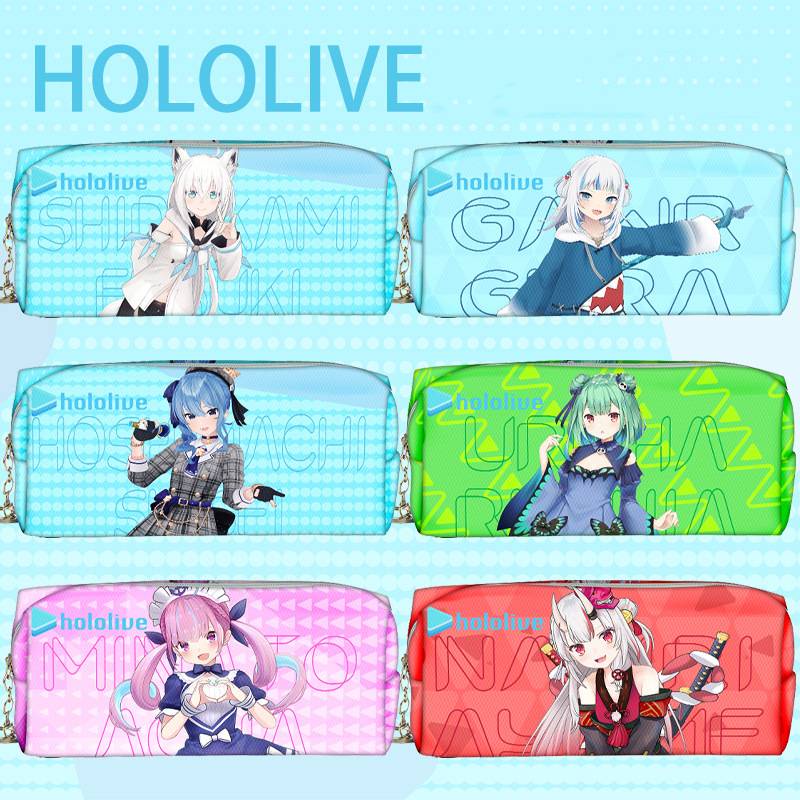 Ere1 Túi Đựng Bút In Hình anime hololive Sức Chứa Lớn shirakami fubuki Minto aqua