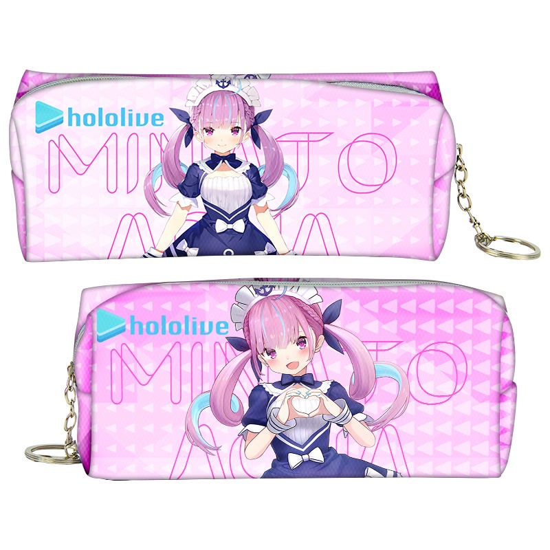 Ere1 Túi Đựng Bút In Hình anime hololive Sức Chứa Lớn shirakami fubuki Minto aqua