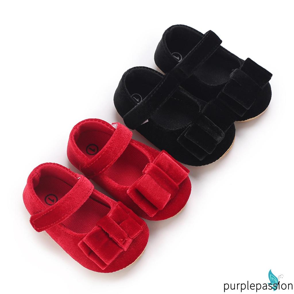 Giày Búp Bê Đế Mềm Chống Trượt Đính Nơ Xinh Xắn Cho Bé Gái