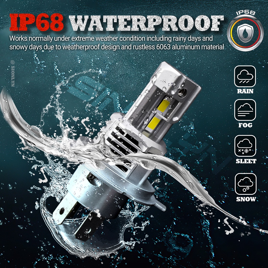 Bóng Đèn Pha led canbus h7 h11 h4 20000lm Ánh Sáng Trắng Không Dây Phích Cắm Cao / Thấp 6000k Cho Xe Hơi / Xe Máy