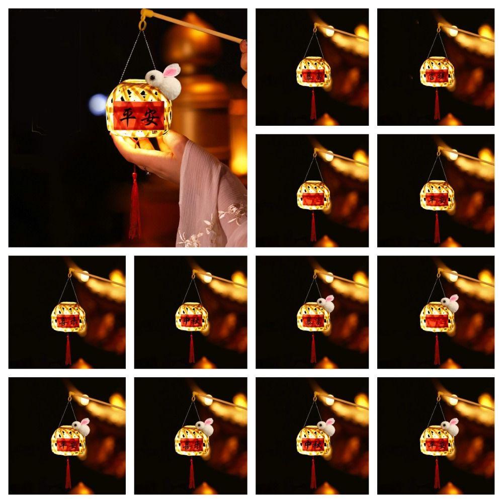 Isita Lồng Đèn Tre Trung Thu Phát Sáng Phong Cách Trung Quốc diy