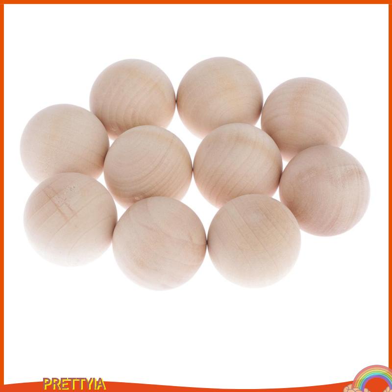 Bộ 10 Hạt Gỗ Tròn 4cm / 1.6inch Làm Đồ Thủ Công