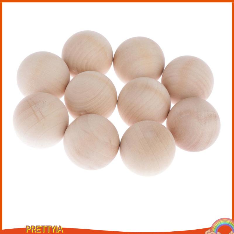 Bộ 10 Hạt Gỗ Tròn 4cm / 1.6inch Làm Đồ Thủ Công