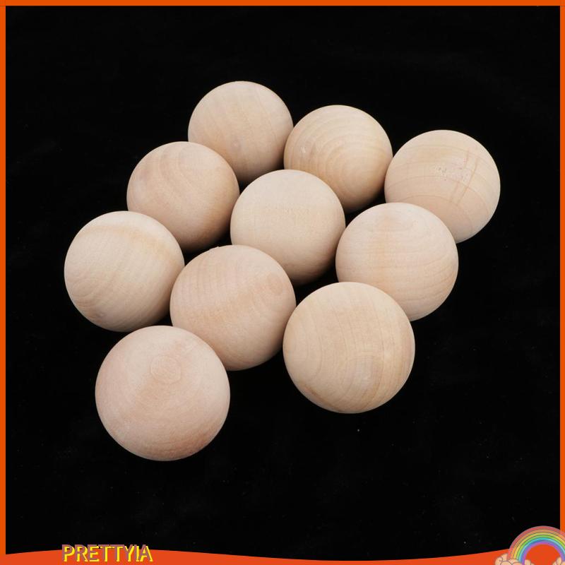 Bộ 10 Hạt Gỗ Tròn 4cm / 1.6inch Làm Đồ Thủ Công