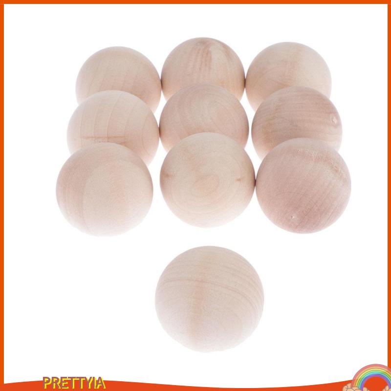 Bộ 10 Hạt Gỗ Tròn 4cm / 1.6inch Làm Đồ Thủ Công