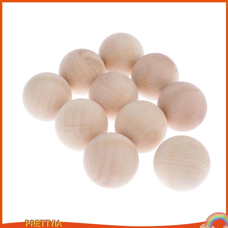 Bộ 10 Hạt Gỗ Tròn 4cm / 1.6inch Làm Đồ Thủ Công
