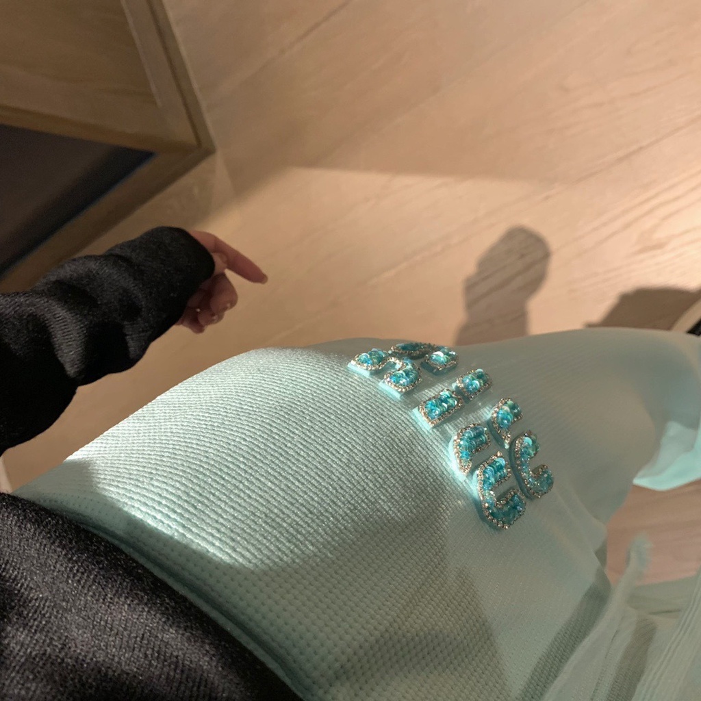 CSHQ MIU MIU 23 autumn and winter New letter embroidery logo decoration niche design fashion all-match waffle casual pants