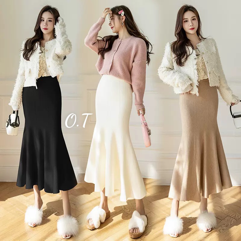 Chân váy len dài đuôi cá xinh hàng QC