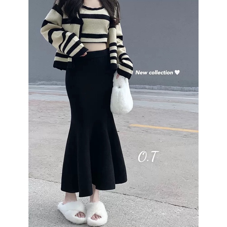 Chân váy len dài đuôi cá xinh hàng QC