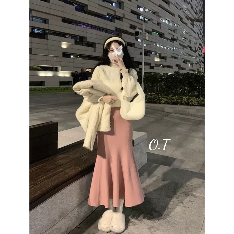 Chân váy len dài đuôi cá xinh hàng QC