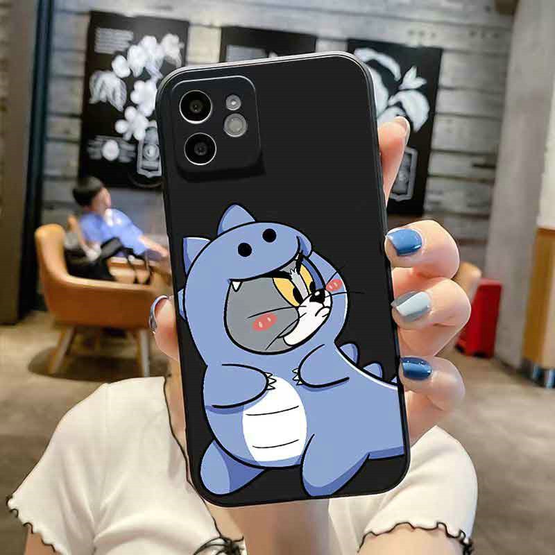 LBM| Ốp lưng Đối với iPhone 6 6s 7 8 Plus X Xr Xs Max 11 12 13 14 15 Pro Max Soft Tom Cat And Jerry Mouse Case
