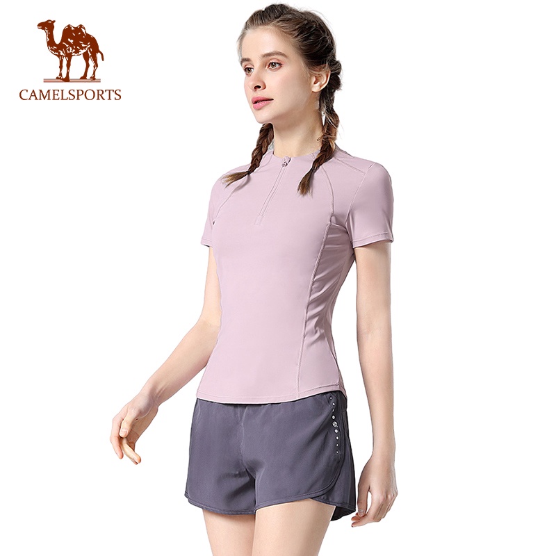 CAMEL SPORTS Bộ Quần Áo Thể Thao Ngắn Tay Thời Trang Năng Động Cho Nữ