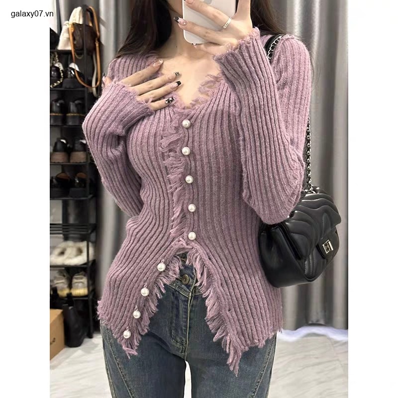 Koyoo Áo Len áo khoác cardigan áo cardigan Thời trang hàn quốc A21K0H3 34Z230823