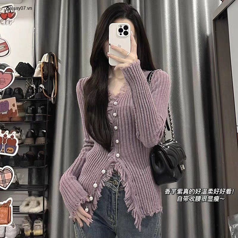 Koyoo Áo Len áo khoác cardigan áo cardigan Thời trang hàn quốc A21K0H3 34Z230823