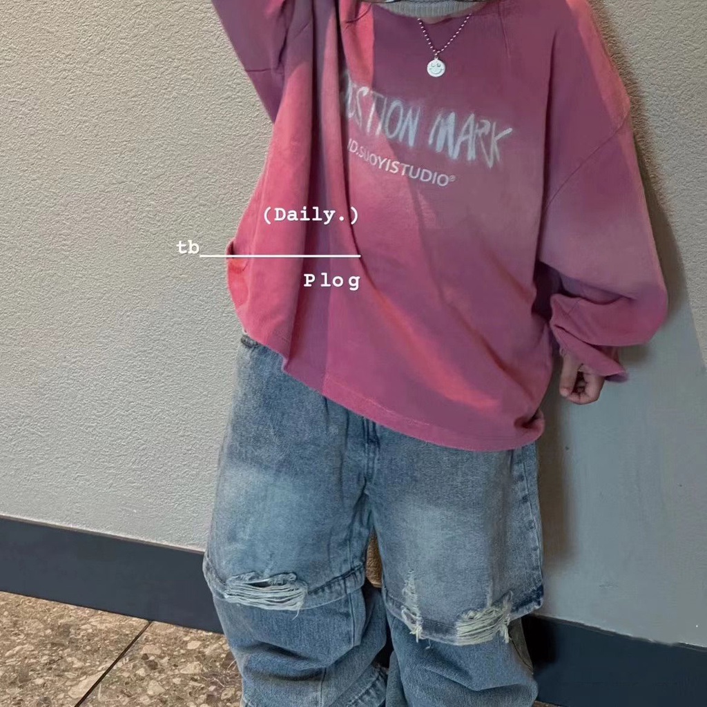 Quần Jean Dài Thời Trang Xuân Thu Cá Tính Cho Bé Trai