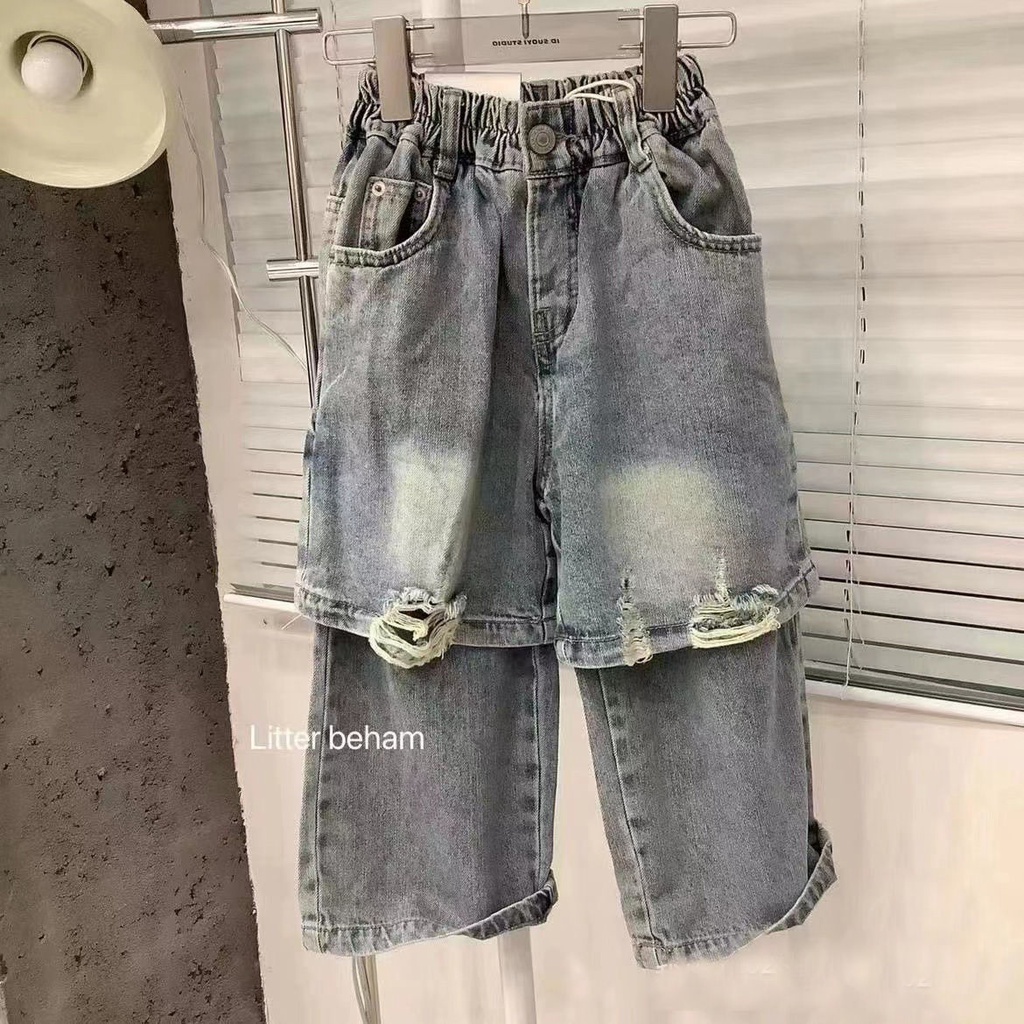 Quần Jean Dài Thời Trang Xuân Thu Cá Tính Cho Bé Trai