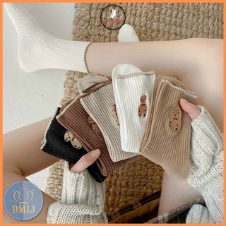 Set 5 đôi tất nữ cao cổ hình gấu Vớ cao cổ nữ