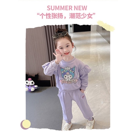 Bộ Quần Áo Họa Tiết Hoạt Hình Xinh Xắn Cho Bé Gái