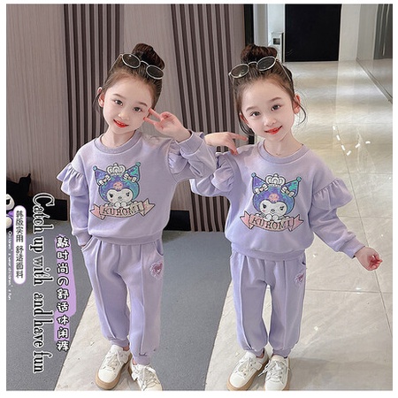 Bộ Quần Áo Họa Tiết Hoạt Hình Xinh Xắn Cho Bé Gái