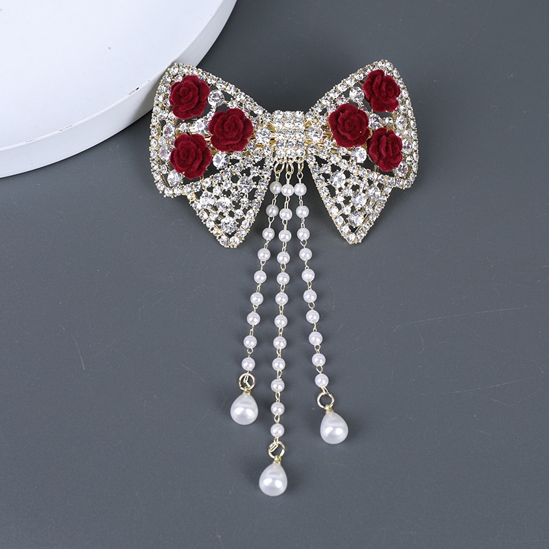 Kẹp Tóc Hình Hoa Hồng Đính Đá Thời Trang Cho Nữ CHLINS