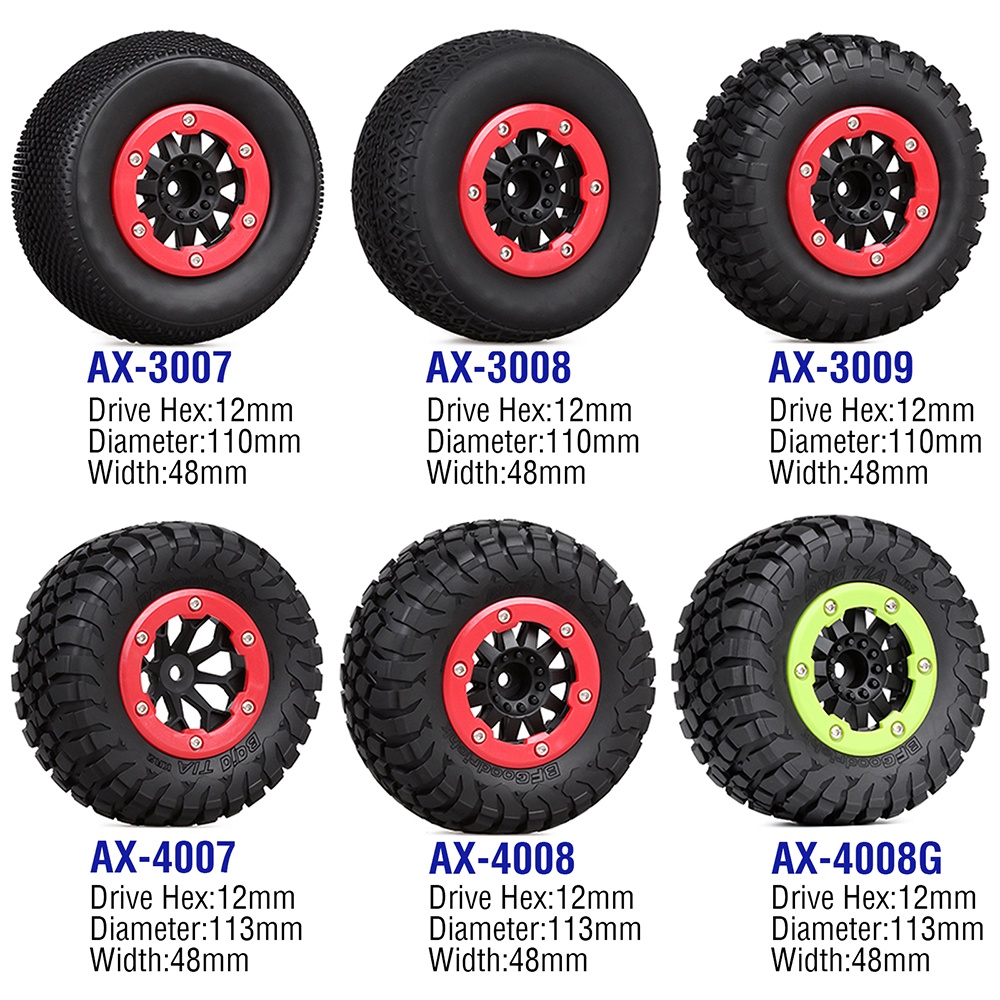 Austar Bộ 4 Bánh Xe Cao Su 110mm Tỉ Lệ 1 / 10 Cho arrma senton xlh 9125 traxxas slash