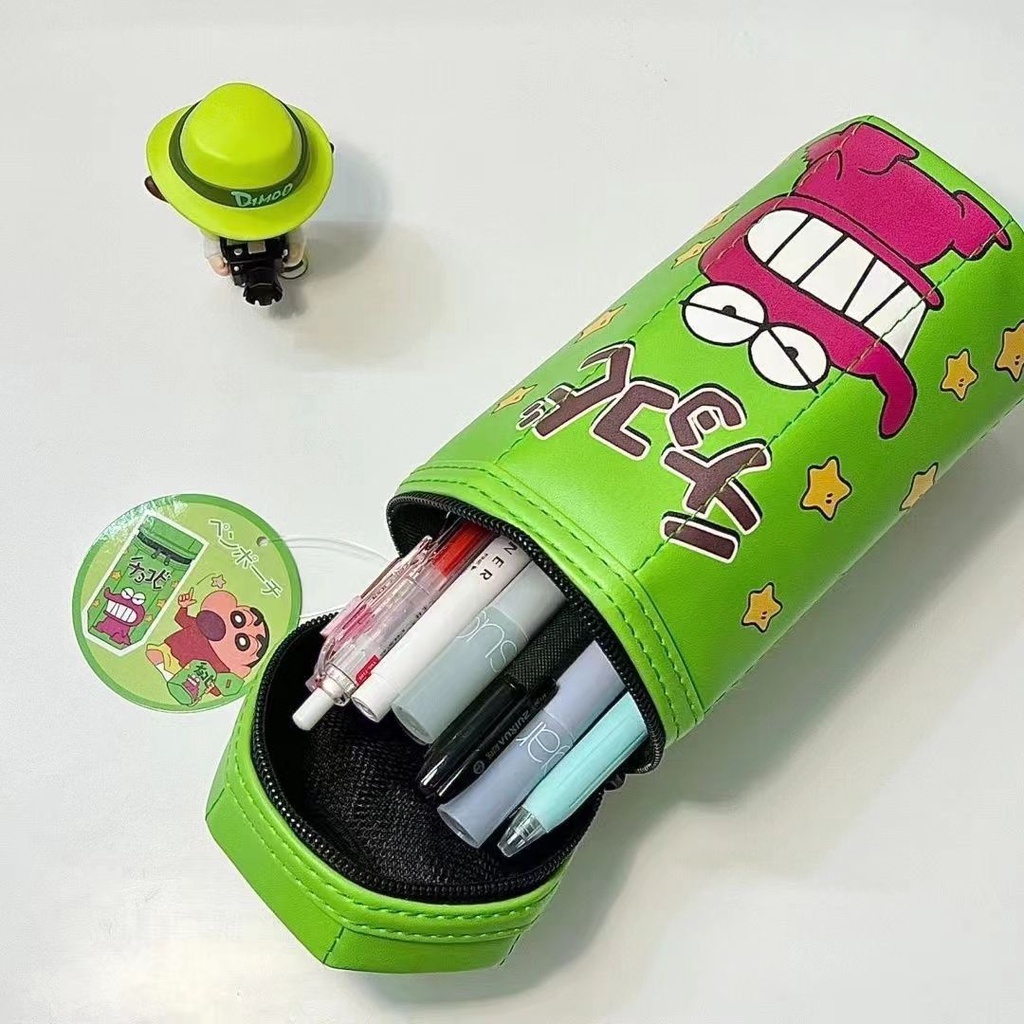 🦄hàng Giao Ngay🦄 Túi Đựng Bút Chì Ba Chiều Có Khóa Kéo In Hoạt Hình Shin-chan Cá Sấu Lục Giác Sáng Tạo Niche