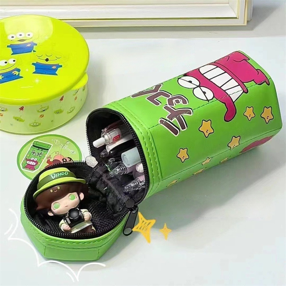🦄hàng Giao Ngay🦄 Túi Đựng Bút Chì Ba Chiều Có Khóa Kéo In Hoạt Hình Shin-chan Cá Sấu Lục Giác Sáng Tạo Niche
