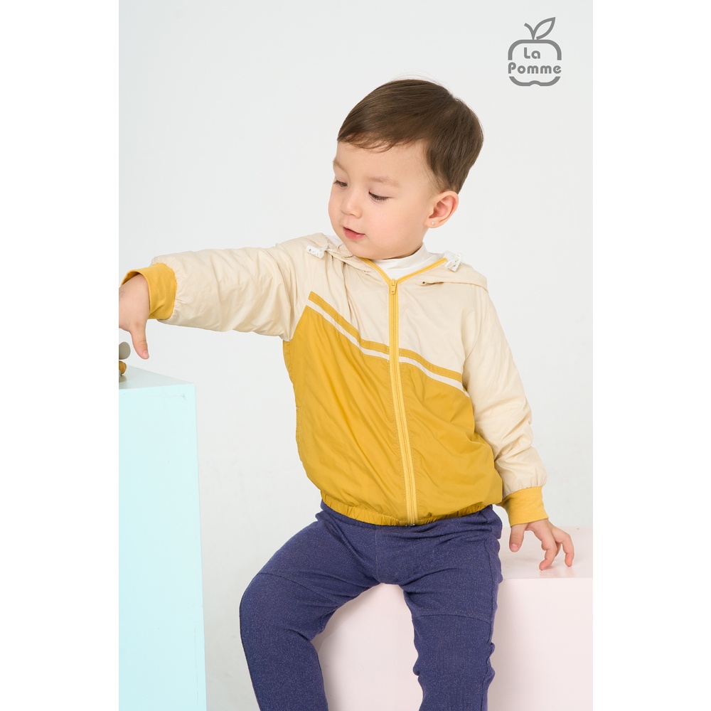 Áo khoác gió La Pomme hai lớp sọc kẻ