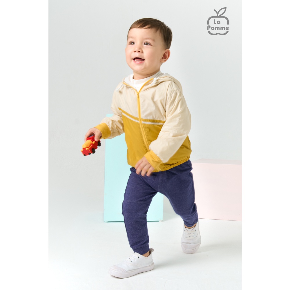 Áo khoác gió La Pomme hai lớp sọc kẻ