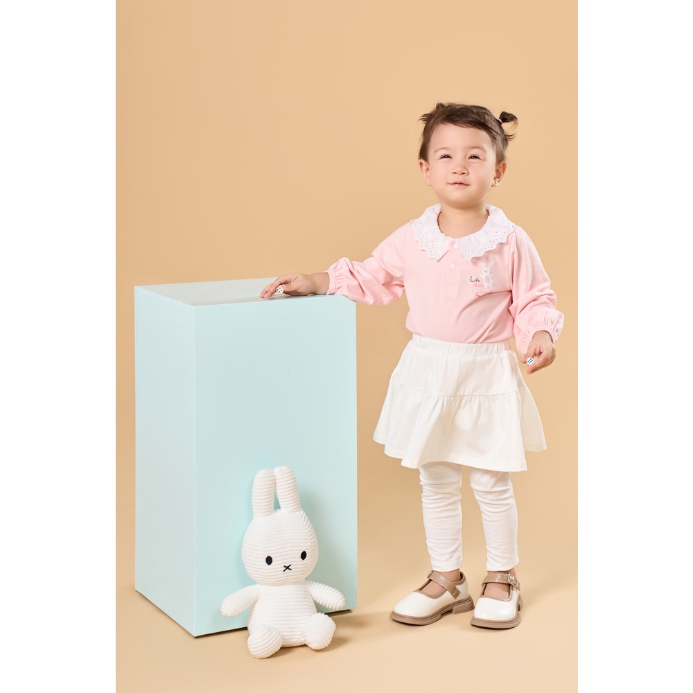 Bộ dài tay La Pomme váy xoè cổ ren