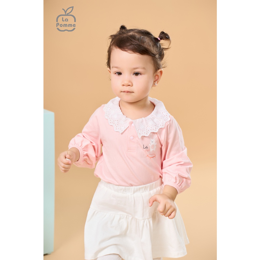 Bộ dài tay La Pomme váy xoè cổ ren