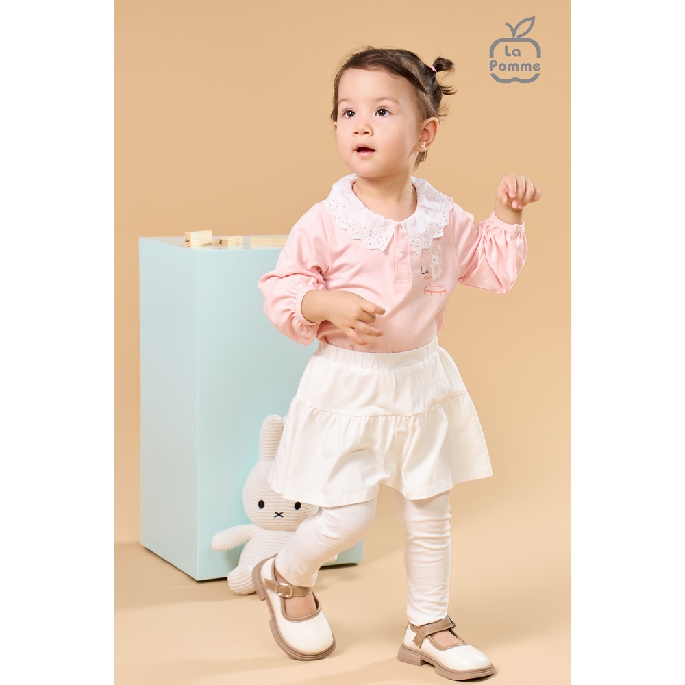 Bộ dài tay La Pomme váy xoè cổ ren