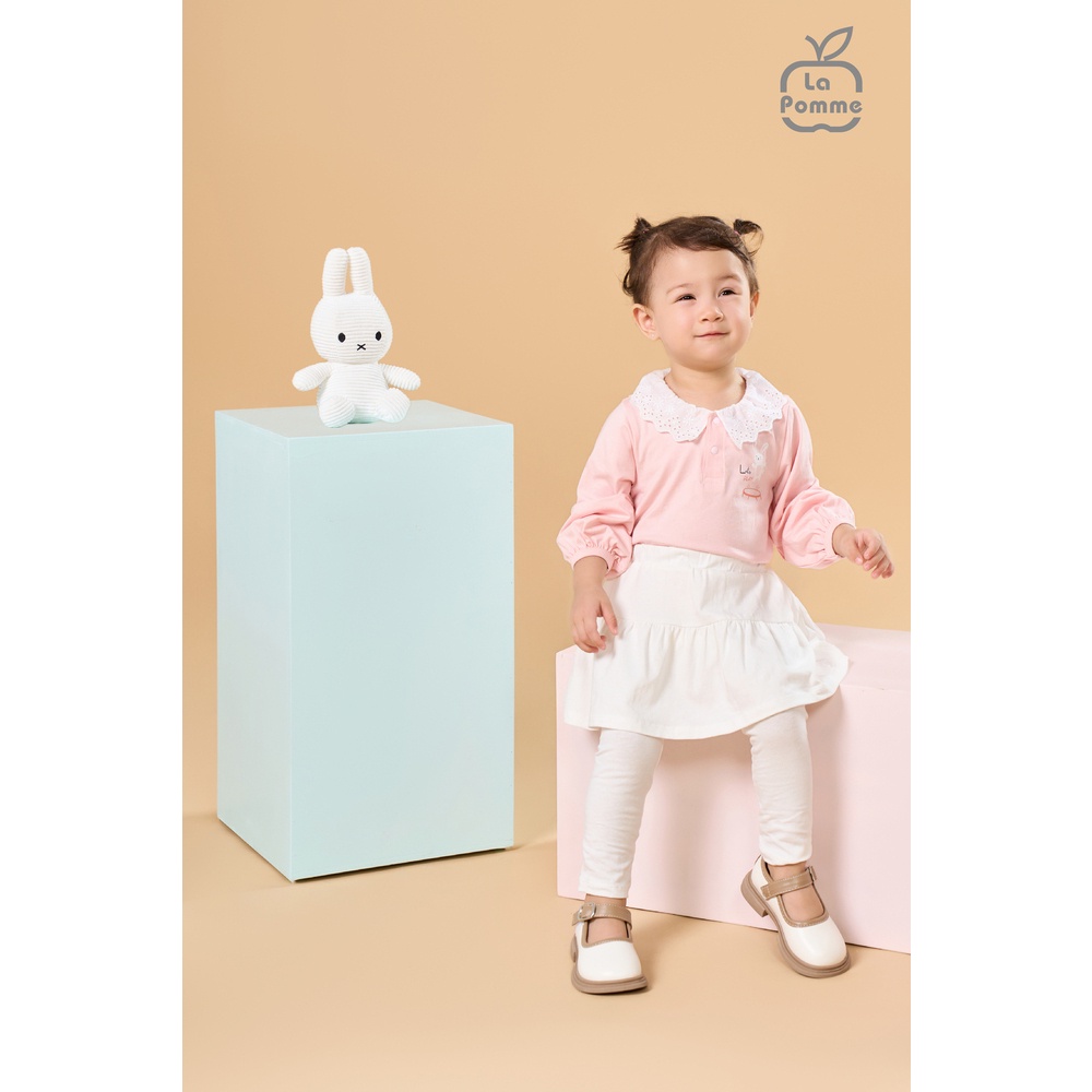 Bộ dài tay La Pomme váy xoè cổ ren