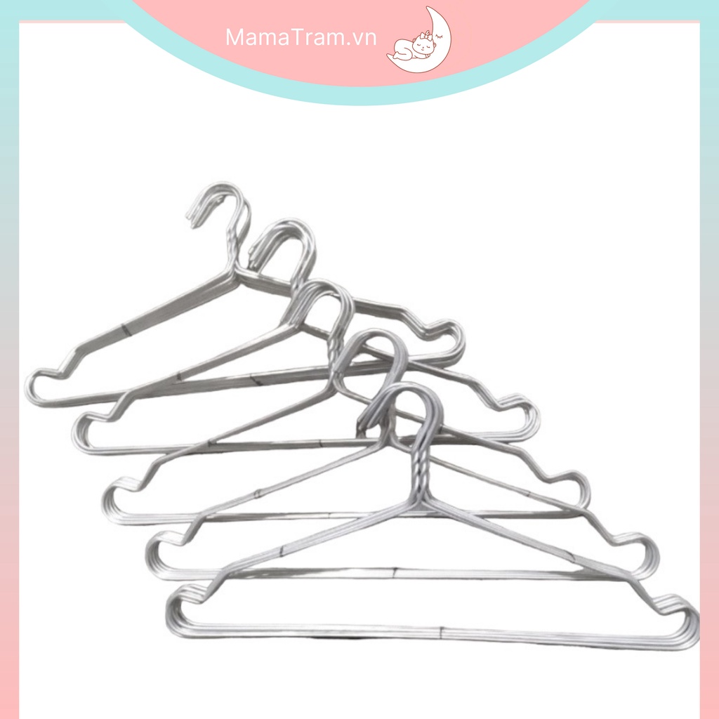 Combo 10 Móc Nhôm Treo Quần Áo Trẻ Em, Móc Phơi Đồ Cho Bé Kích Thước 27*15cm