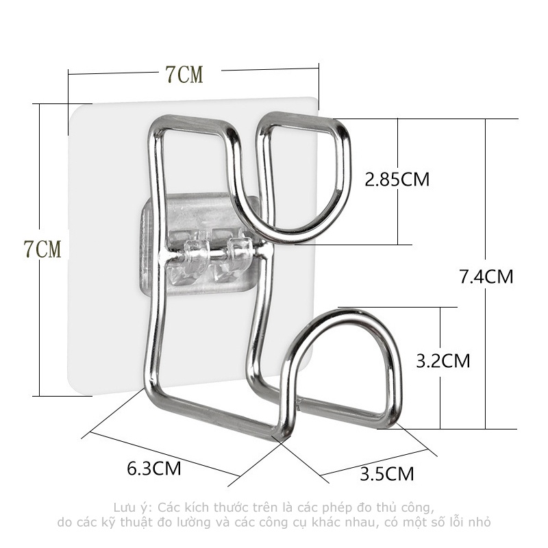 Thanh Treo Đồ Dán Tường 6 Móc Trong Suốt Siêu Dính GARIN