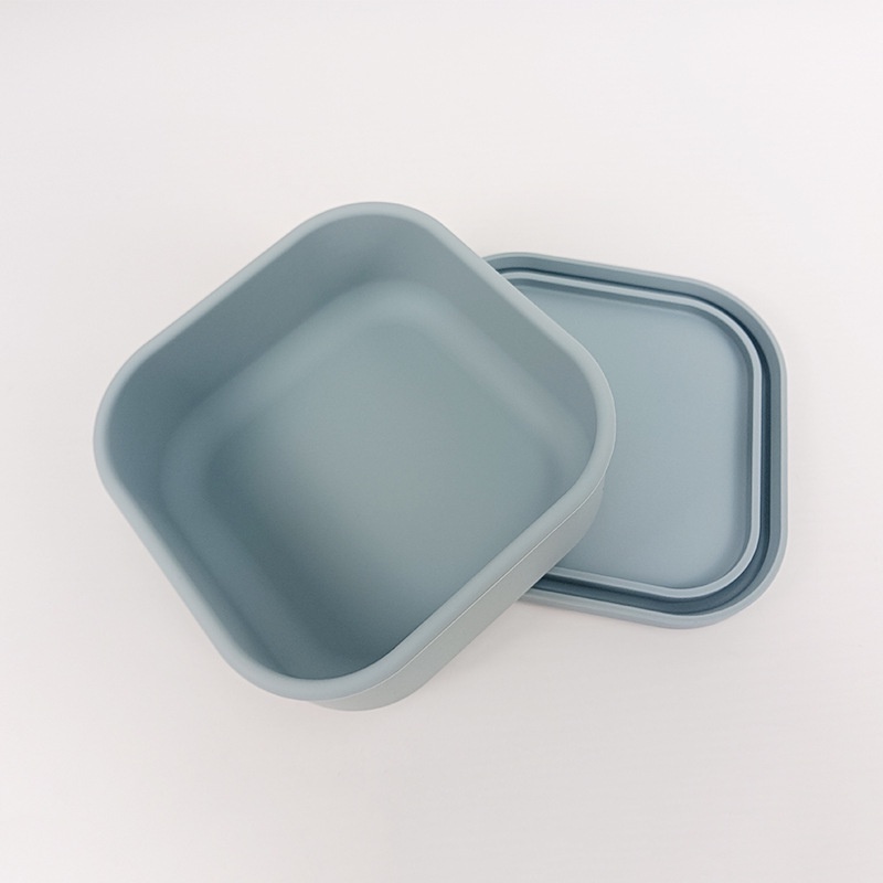 Hộp Đựng Cơm Trưa Hình Vuông Bằng silicone Cấp Thực Phẩm Kèm Nắp Đậy Tiện Dụng Cho Học Sinh / Nhân Viên Văn Phòng