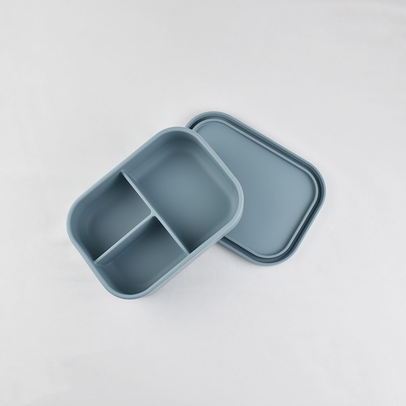 Hộp Đựng Cơm Trưa Hình Vuông Bằng silicone Cấp Thực Phẩm Kèm Nắp Đậy Tiện Dụng Cho Học Sinh / Nhân Viên Văn Phòng