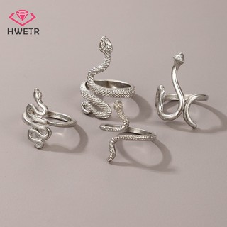 Set 4 Nhẫn Hình Rắn Thời Trang Dành Cho Nữ Mới