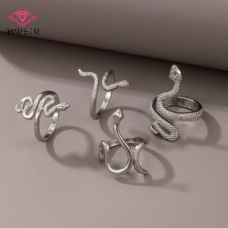 Set 4 Nhẫn Hình Rắn Thời Trang Dành Cho Nữ Mới