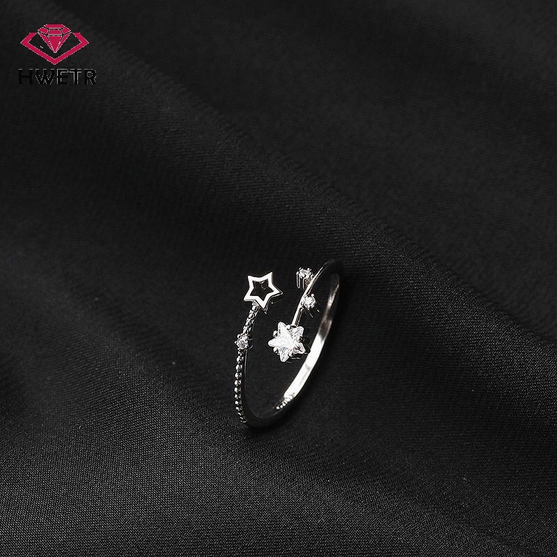 Nhẫn Hở Hình Ngôi Sao Năm Cánh Đính Đá zircon Thời Trang Hàn Quốc Cho Nữ Mới