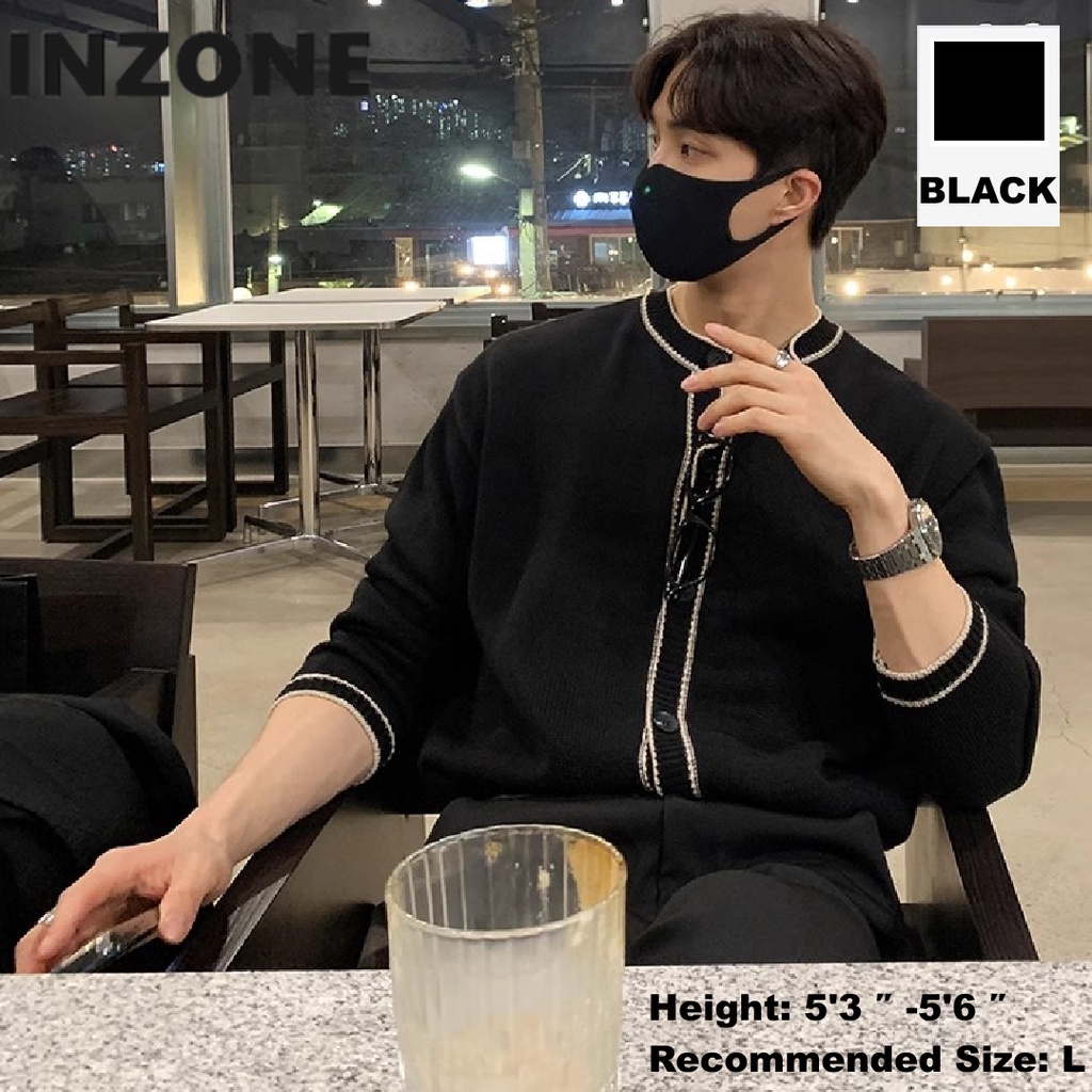 Áo Khoác cardigan Dệt Kim Tay Dài Màu Đen Thời Trang Cao Cấp Cho Nam